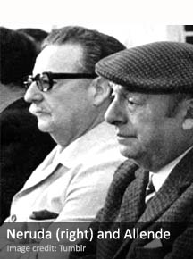 Pablo Neruda (right) and Salvador Allende