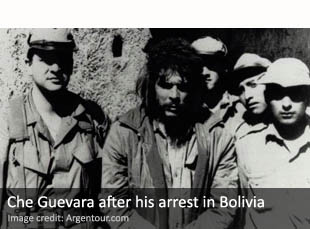 Che Guevara after his arrest in Bolivia