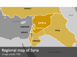 Regional map of Syria