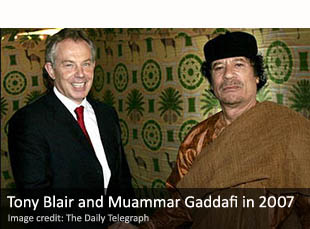 Tony Blair and Muammar Gaddafi in 2007