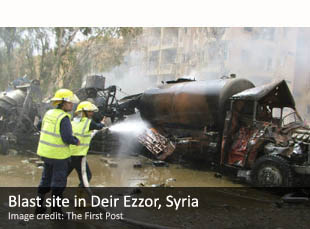 Blast site in Deir Ezzor, Syria