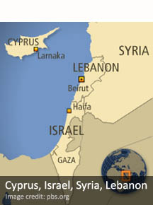 Cyprus, Israel, Syria, Lebanon