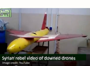 Syrian rebel video of downed drones