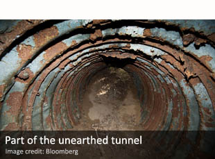 Part of the unearthed tunnel Part of the unearthed tunnel
