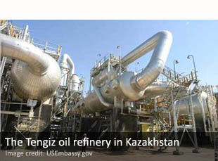 The Tengiz oil refinery in Kazakhstan