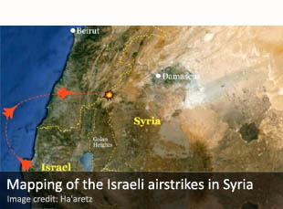 Mapping of the Israeli airstrikes in Syria