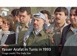 Yasser Arafat in Tunis in 1993