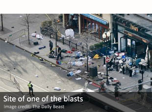 Site of one of the Boston Marathon blasts