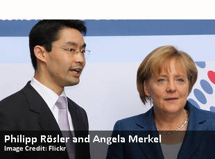 Philipp Rösler and Angela Merkel