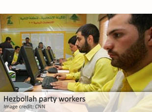 Hezbollah party workers