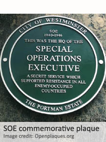 Special Operations Executive plaque