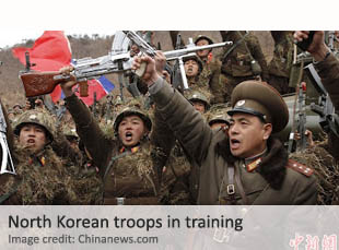 North Korean troops in training